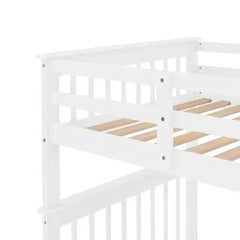 Bellemave® Twin Size Bunk Bed with Storage Staircase and Guard Rail - Bellemave