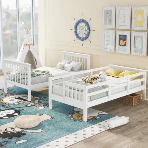 Bellemave® Twin Size Bunk Bed with Storage Staircase and Guard Rail - Bellemave