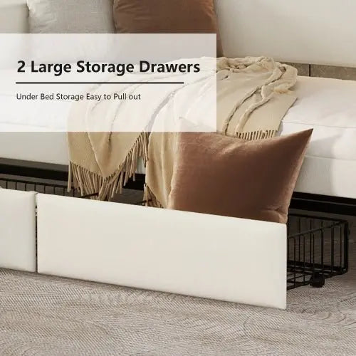 Bellemave Twin Size Daybed with Storage Drawers,Charging Station and LED Lights - Bellemave
