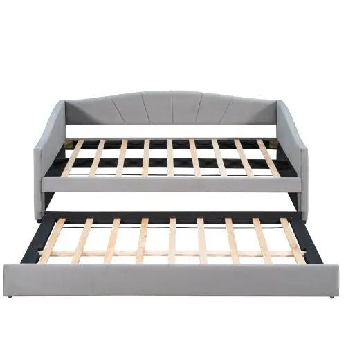 Bellemave® Twin Size Daybed With Trundle and Wood Slat - Bellemave
