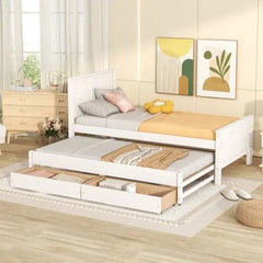 Bellemave® Twin Size Daybed with Trundle Bed and Drawers - Bellemave