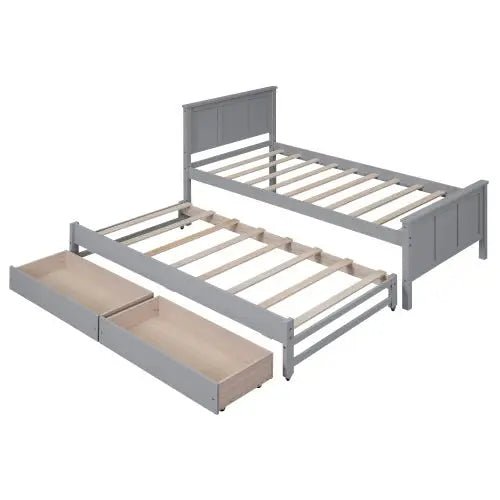 Bellemave® Twin Size Daybed with Trundle Bed and Drawers - Bellemave