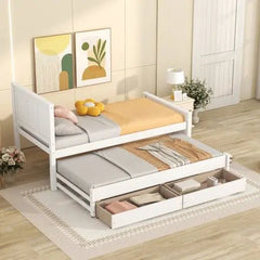 Bellemave® Twin Size Daybed with Trundle Bed and Drawers - Bellemave