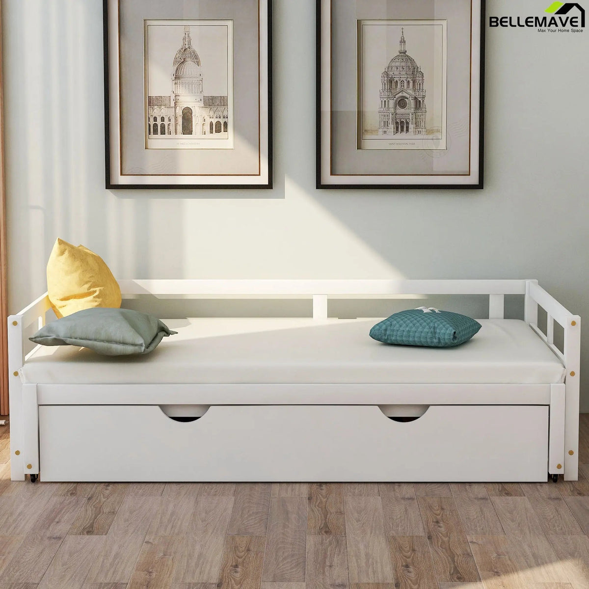 Bellemave® Twin Size Extending Daybed with Trundle - Bellemave