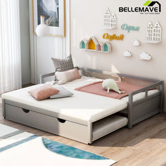 Bellemave® Twin Size Extending Daybed with Trundle - Bellemave