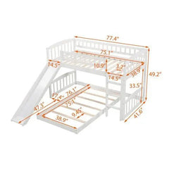 Bellemave® Twin Size Floor Bunk Bed with Slide and Ladder - Bellemave
