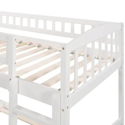 Bellemave® Twin Size Floor Bunk Bed with Slide and Ladder - Bellemave