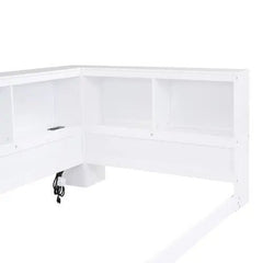 Bellemave® Twin Size Floor Daybed with Storage Cabinets and USB Ports - Bellemave