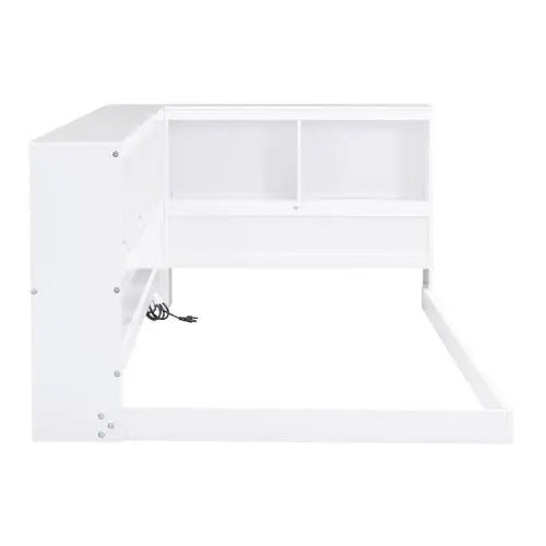 Bellemave® Twin Size Floor Daybed with Storage Cabinets and USB Ports - Bellemave
