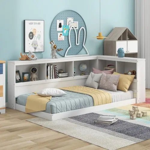 Bellemave® Twin Size Floor Daybed with Storage Cabinets and USB Ports - Bellemave