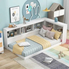Bellemave® Twin Size Floor Daybed with Storage Cabinets and USB Ports - Bellemave