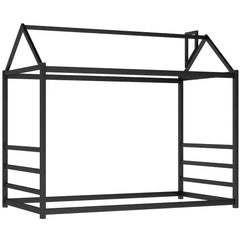 Bellemave® Twin Size Floor House Bed with Roof and Chimney Design - Bellemave