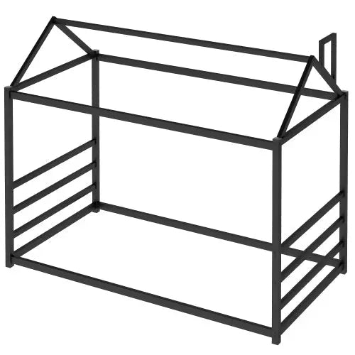 Bellemave® Twin Size Floor House Bed with Roof and Chimney Design - Bellemave