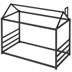 Bellemave® Twin Size Floor House Bed with Roof and Chimney Design - Bellemave