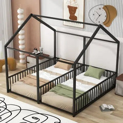 Bellemave® Twin Size Floor House Beds with Two Shared Bed - Bellemave