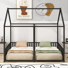 Bellemave® Twin Size Floor House Beds with Two Shared Bed - Bellemave