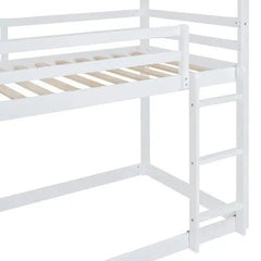 Bellemave® Twin Size Floor House Bunk Bed with Slide and Ladder - Bellemave