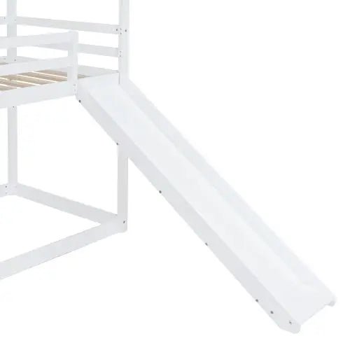 Bellemave® Twin Size Floor House Bunk Bed with Slide and Ladder - Bellemave