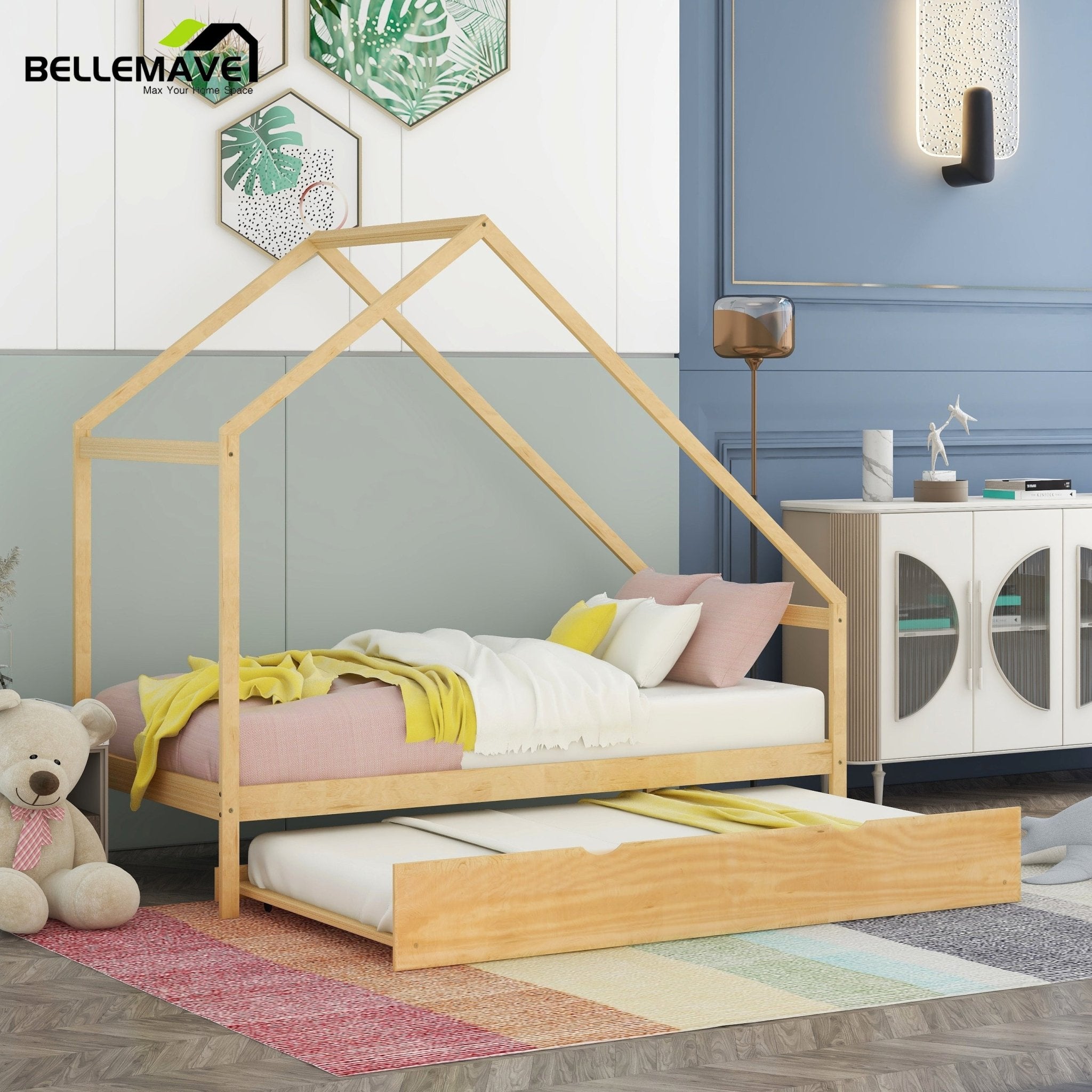 Bellemave Twin Size House Bed With Twin Size Trundle - Bellemave