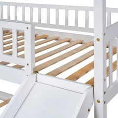 Bellemave® Twin Size House Bunk Bed with Ladder and Slide - Bellemave