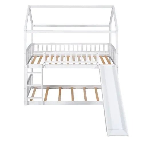 Bellemave® Twin Size House Bunk Bed with Ladder and Slide - Bellemave