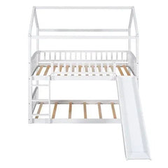 Bellemave® Twin Size House Bunk Bed with Ladder and Slide - Bellemave