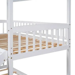 Bellemave® Twin Size House Bunk Bed with Ladder and Slide - Bellemave