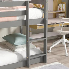 Bellemave Twin-Size House Bunk Bed with Roof Design, Safety Guardrail, Ladder - Bellemave