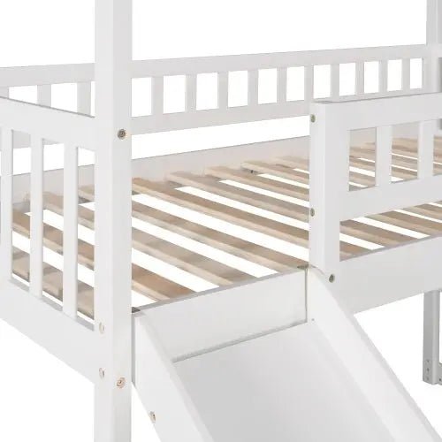 Bellemave® Twin Size House Loft Bed with Drawer,Staircase and Slide - Bellemave