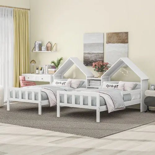 Bellemave® Twin Size House Platform Beds with Bookcase - Bellemave