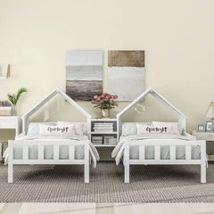 Bellemave® Twin Size House Platform Beds with Bookcase - Bellemave