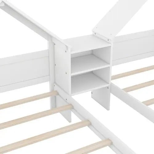 Bellemave® Twin Size House Platform Beds with Bookcase - Bellemave