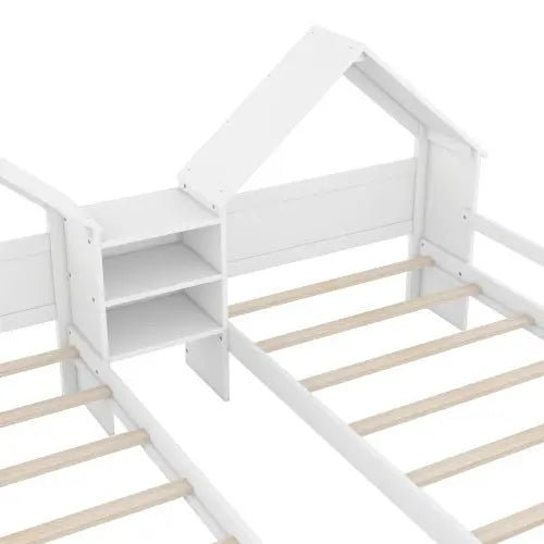Bellemave® Twin Size House Platform Beds with Bookcase - Bellemave