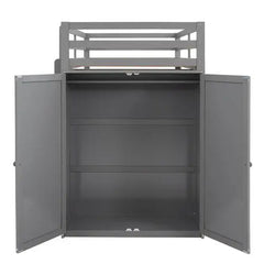 Bellemave® Twin Size Loft Bed with Drawers,Desk and Wardrobe - Bellemave