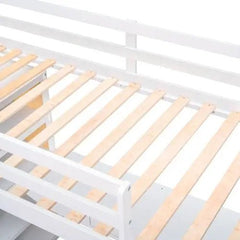 Bellemave® Twin Size Loft Bed with Ladder, Shelves and Desk - Bellemave
