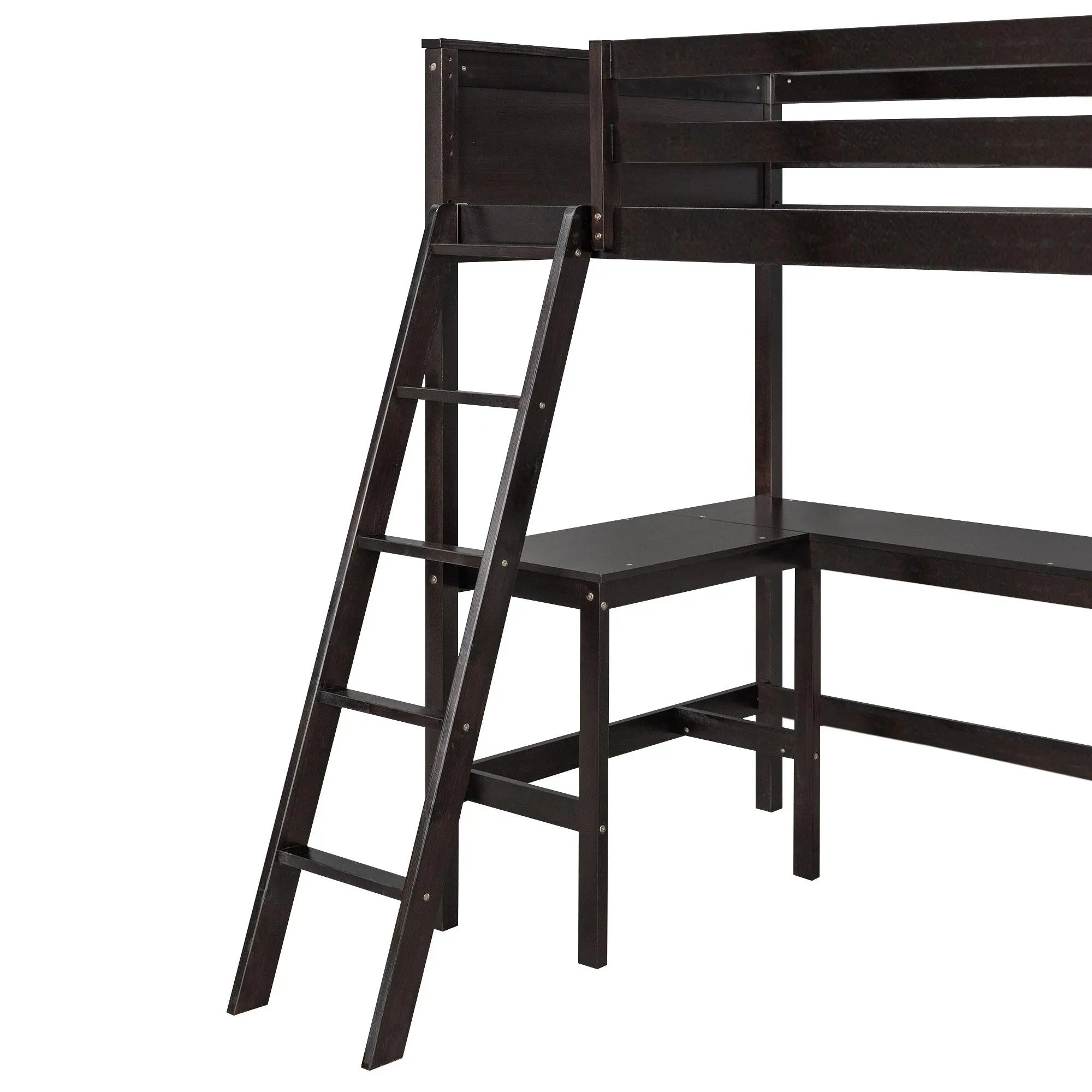 Bellemave® Twin Size Loft Bed with Shelves and Desk - Bellemave