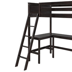 Bellemave® Twin Size Loft Bed with Shelves and Desk - Bellemave