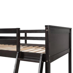 Bellemave® Twin Size Loft Bed with Shelves and Desk - Bellemave
