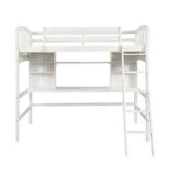 Bellemave® Twin Size Loft Bed with Storage Shelves, Desk and Ladder - Bellemave