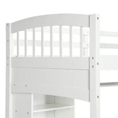 Bellemave® Twin Size Loft Bed with Storage Shelves, Desk and Ladder - Bellemave