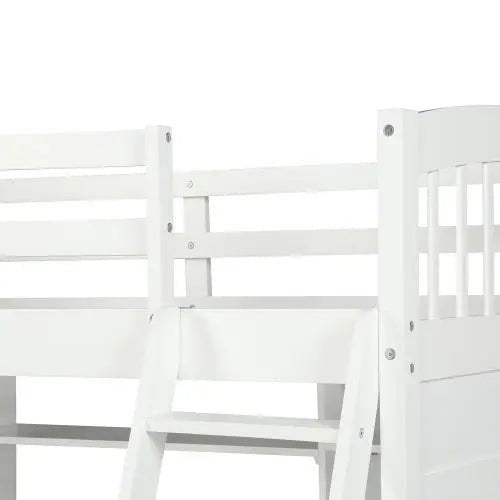 Bellemave® Twin Size Loft Bed with Storage Shelves, Desk and Ladder - Bellemave