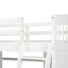 Bellemave® Twin Size Loft Bed with Storage Shelves, Desk and Ladder - Bellemave