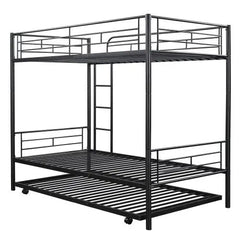 Bellemave® Twin Size Metal Bunk Bed with Trundle Bed - Bellemave