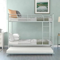 Bellemave® Twin Size Metal Bunk Bed with Trundle Bed - Bellemave