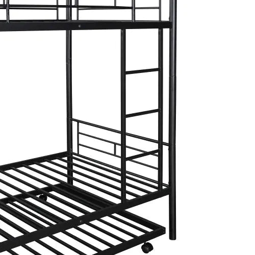 Bellemave® Twin Size Metal Bunk Bed with Trundle Bed - Bellemave