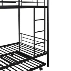 Bellemave® Twin Size Metal Bunk Bed with Trundle Bed - Bellemave
