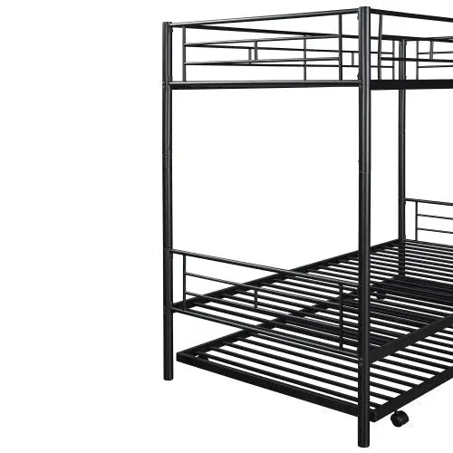 Bellemave® Twin Size Metal Bunk Bed with Trundle Bed - Bellemave