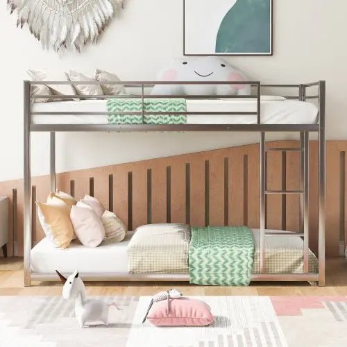 Bellemave® Twin Size Metal Floor Bunk Bed - Bellemave