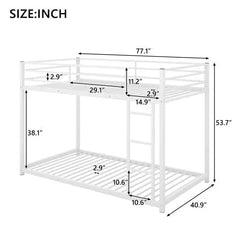 Bellemave® Twin Size Metal Floor Bunk Bed - Bellemave