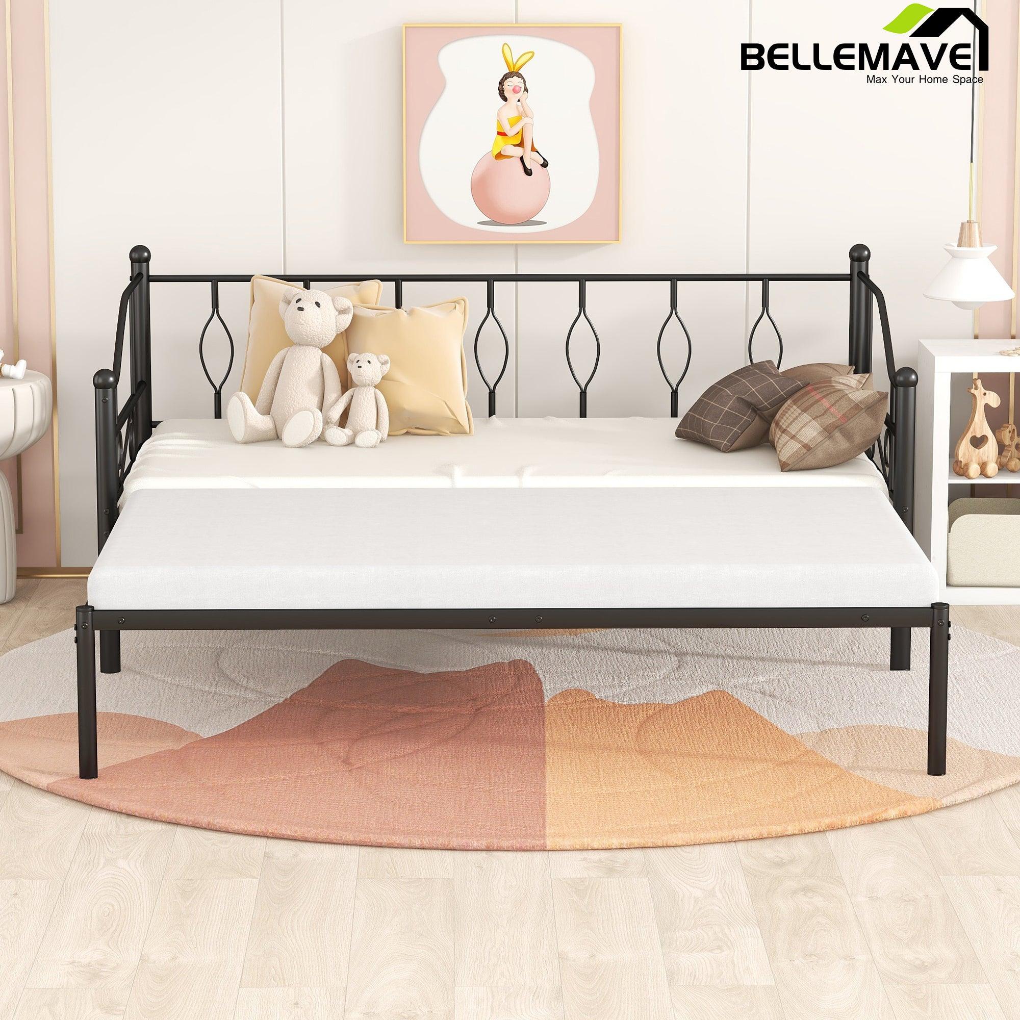 Bellemave Twin Size Metal Frame Daybed with Trundle - Bellemave